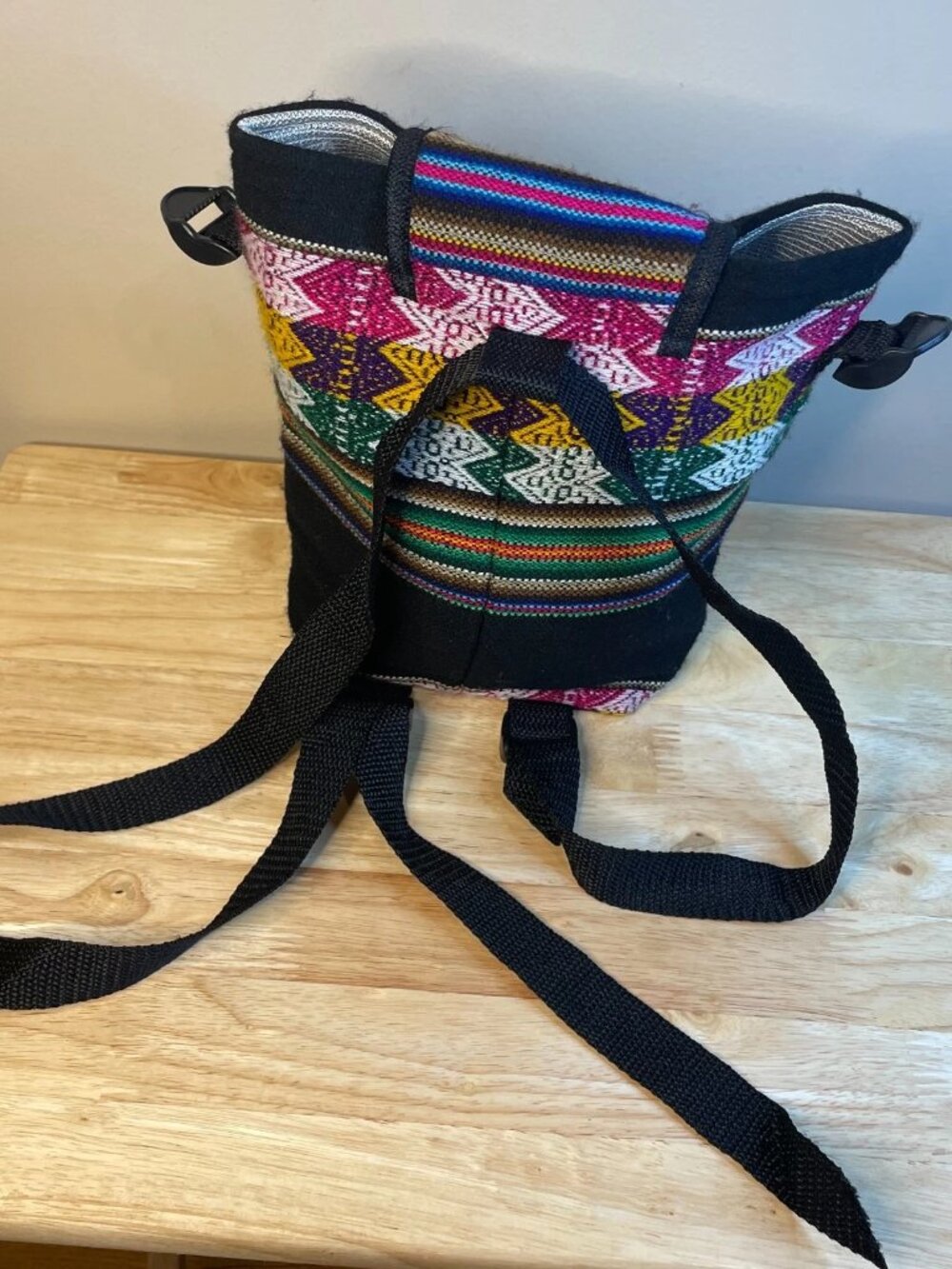 Boho Tribal Print Small Backpack / Crossbody Bag - Picture 2 of 7